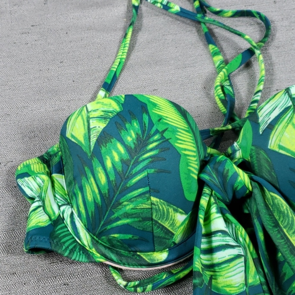 Shade & Shore Light Lift Palm Print Bow Bikini Top - Picture 3 of 6